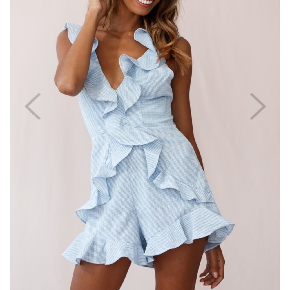 Selfie Leslie blue romper dress